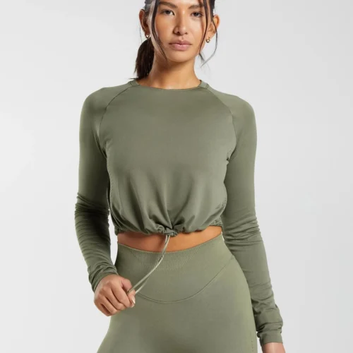 Sweat Long Sleeve Crop Top