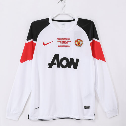 Maillot Manchester United Extérieur 2010/11 Blanc - Manches Longues