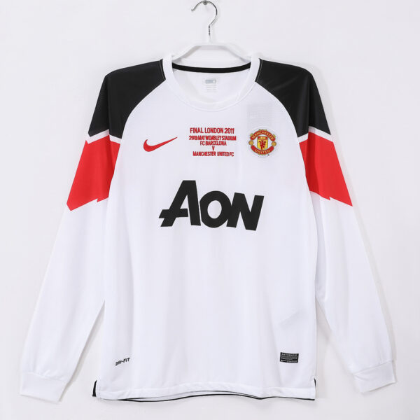 Maillot Manchester United Extérieur 2010/11 Blanc - Manches Longues