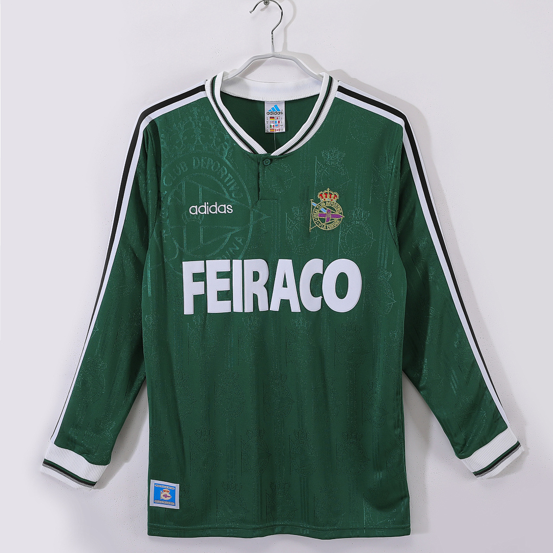 Maillot Deportivo La Coruña Extérieur 1999/00 Vert - Manches Longues