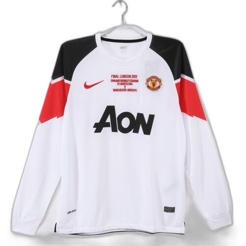 Maillot Manchester United Extérieur 2010/11 Blanc - Manches Longues