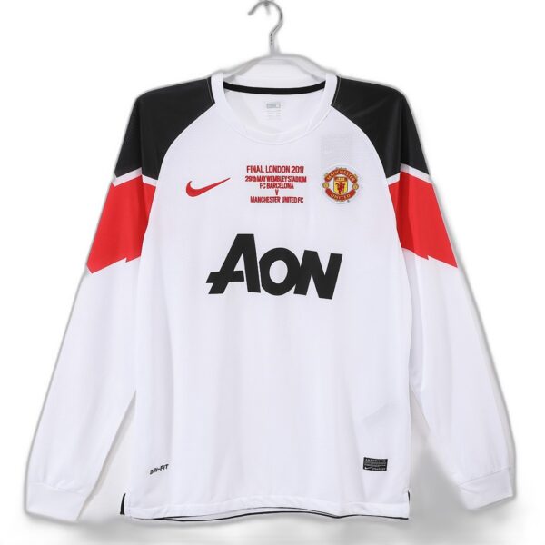 Maillot Manchester United Extérieur 2010/11 Blanc - Manches Longues