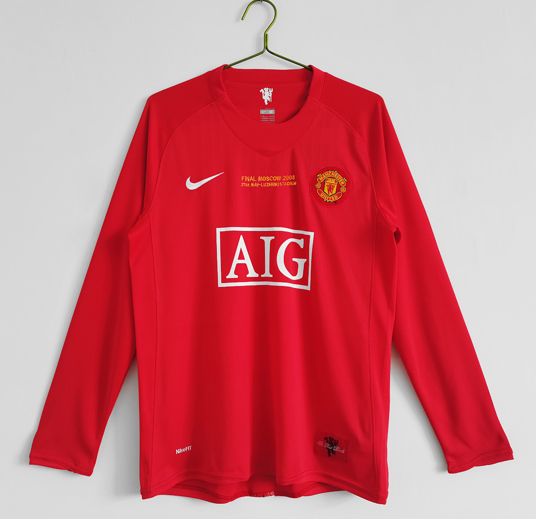 Maillot Manchester United Domicile 2007/08 - Manches Longues